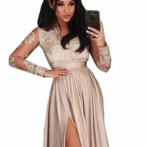 Long sleeve embroidered dress